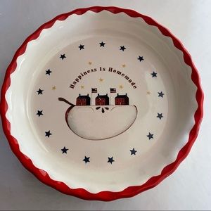 9 inch Russ Pie Plate “Happiness is Homemade”